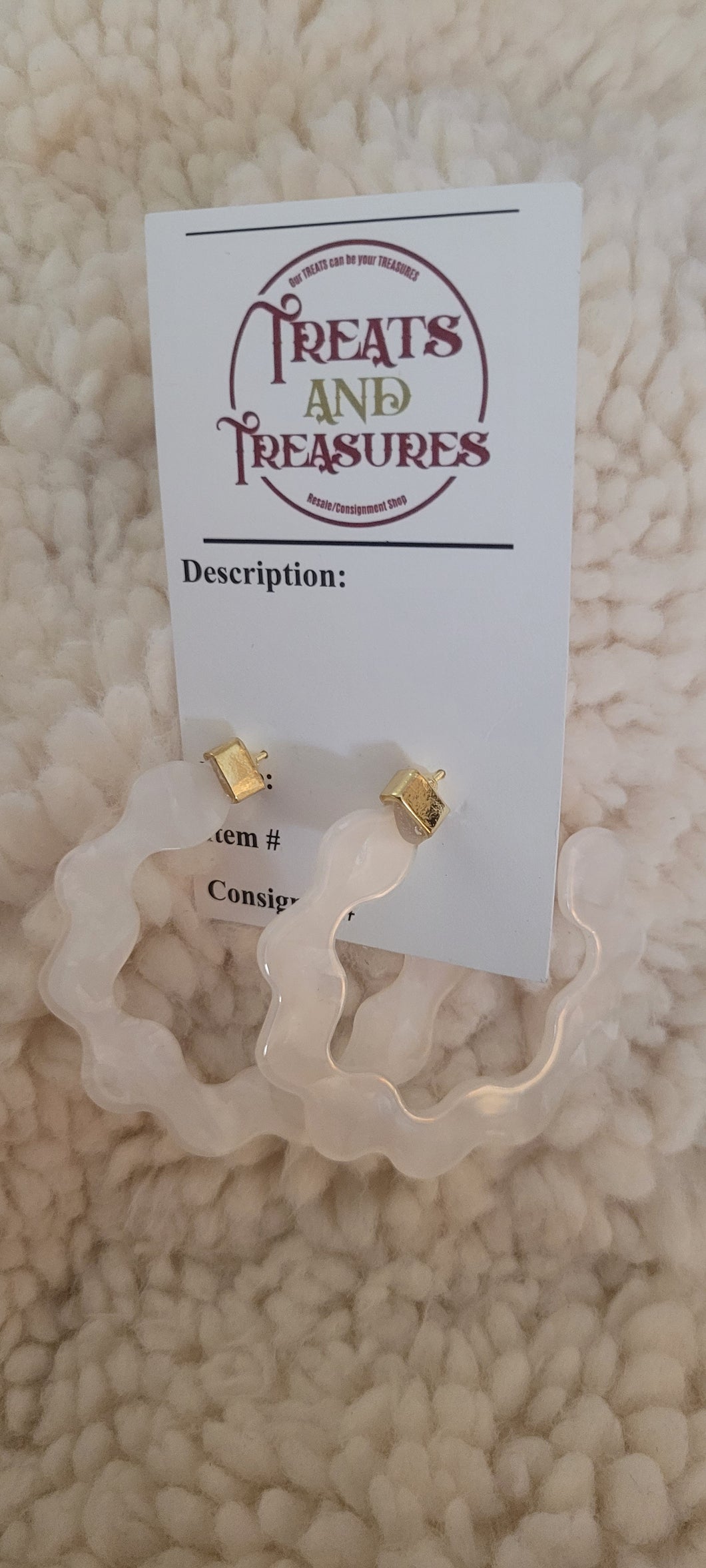 White frosted  earrings