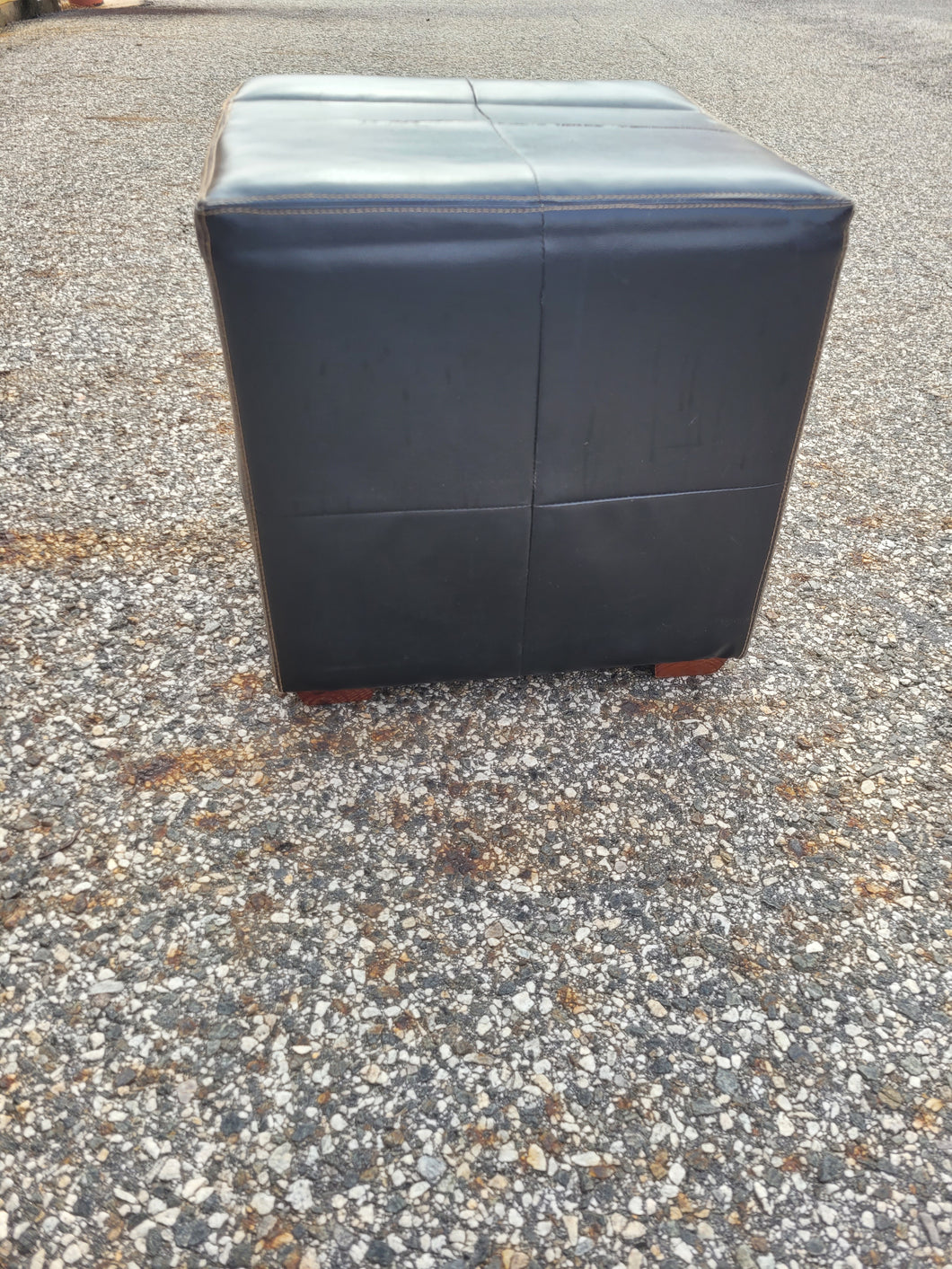 Square Faux Leather Ottoman