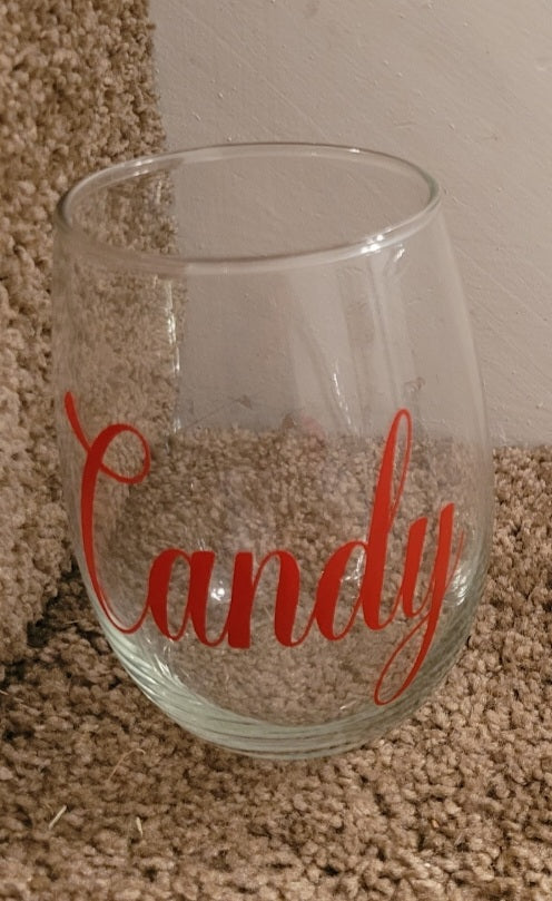 Personalized Stemless Wine Glass